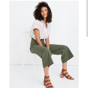MADEWELL Olive Green Wide Leg Emmet Crop Pant Size 25